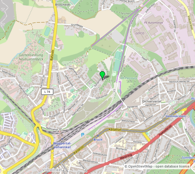 Umgebungskarte 2 Etagenwohnung Wuppertal