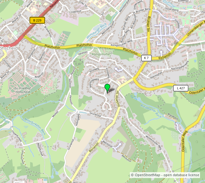 Umgebungskarte 2 Etagenwohnung Solingen