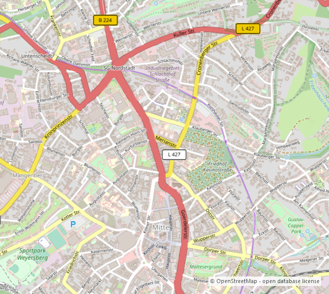 Umgebungskarte Etagenwohnung Solingen