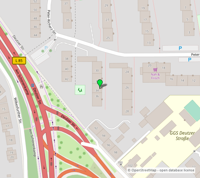 Umgebungskarte 1 Etagenwohnung D�sseldorf