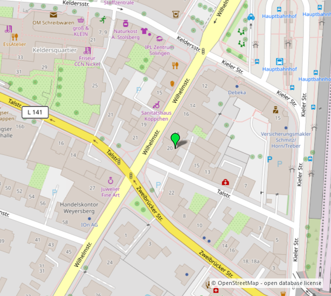 Umgebungskarte 1 Etagenwohnung Solingen