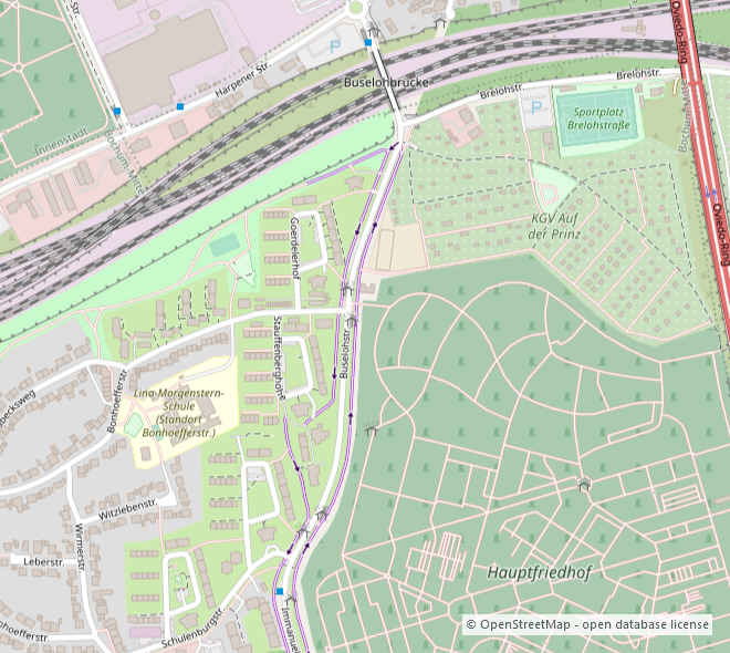Umgebungskarte Erdgeschosswohnung Bochum