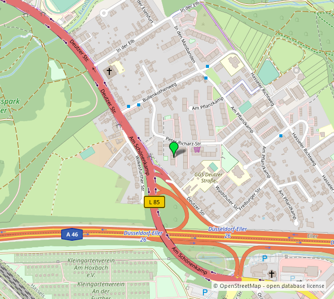 Umgebungskarte 2 Etagenwohnung D�sseldorf