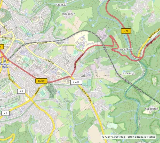 Umgebungskarte Mehrfamilienhaus Solingen