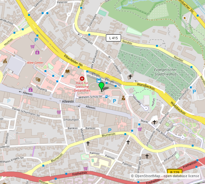 Umgebungskarte 1 Ladenlokal Remscheid