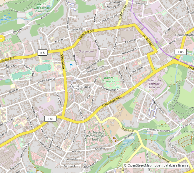 Umgebungskarte 1 Etagenwohnung Solingen