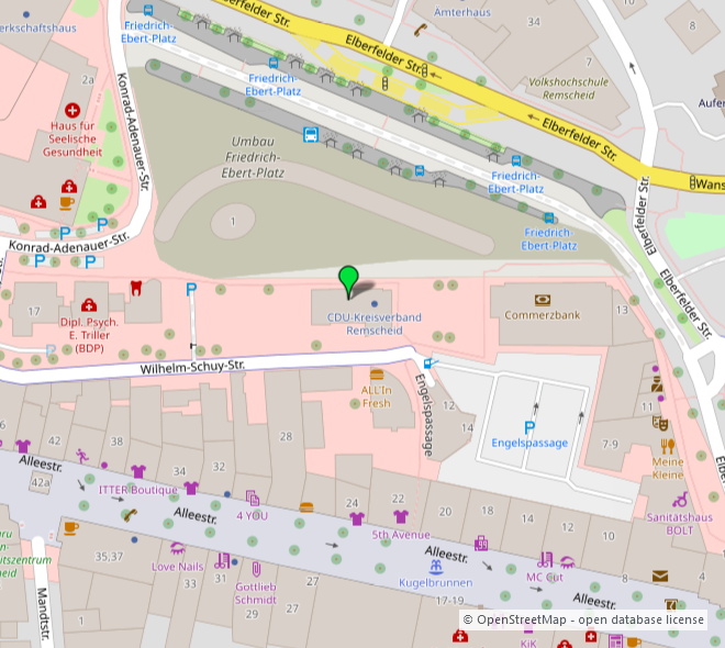 Umgebungskarte 2 Ladenlokal Remscheid