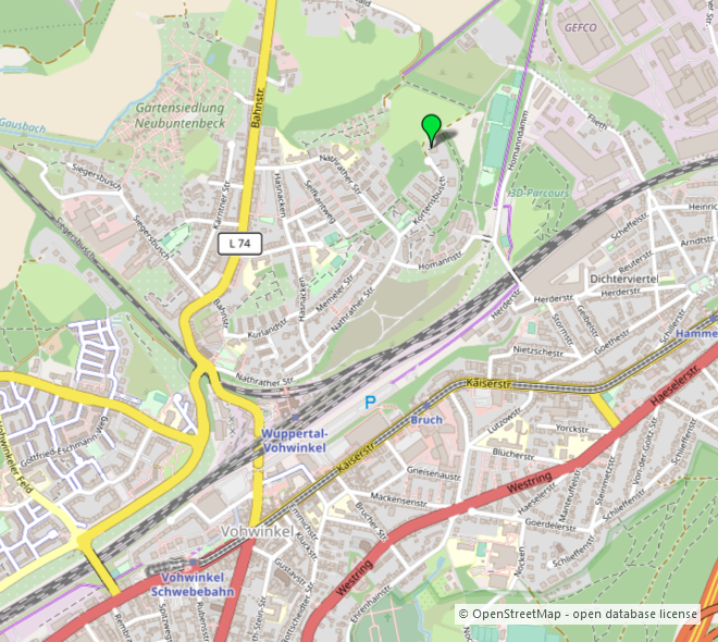 Umgebungskarte 2 Etagenwohnung Wuppertal