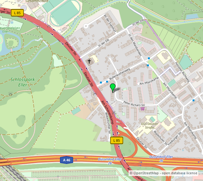 Umgebungskarte 2 Dachgeschosswohnung D�sseldorf