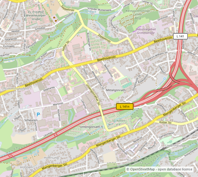 Umgebungskarte 1 Maisonettewohnung Solingen