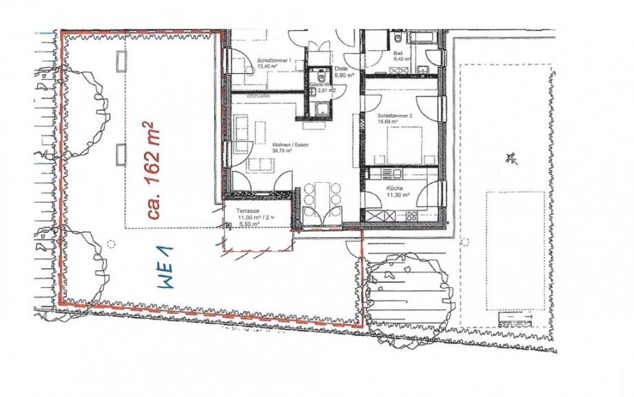 Grundriss WHG 01 Erdgeschosswohnung Bochum