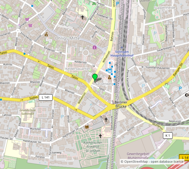 Umgebungskarte 2 Etagenwohnung Solingen